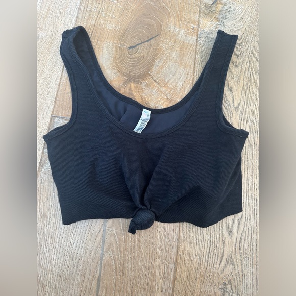 Free People Black sports bra with tie - Picture 2 of 4